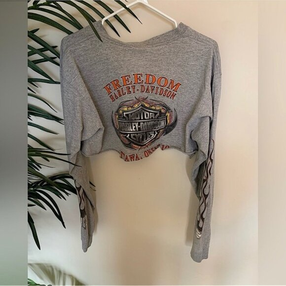 SOLD‼️ Harley Davidson Reworked Crop Top - Picture 1 of 4